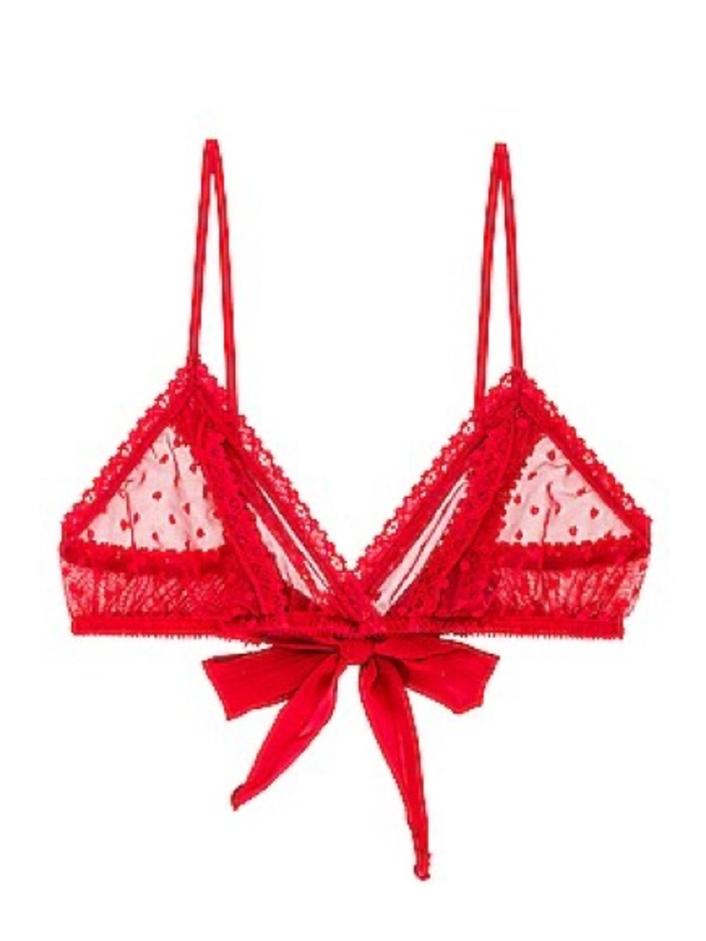 Only Hearts x Revolve Red Lace Bow-Front Bralette - Women Intimates
